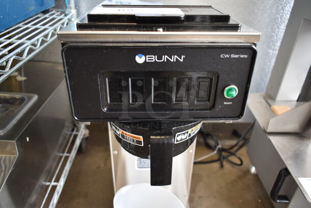 BRAND NEW SCRATCH AND DENT! 2023 Bunn 23001.0000 CW15-APS Stainless Steel Commercial Countertop Pourover Airpot Coffee Brewer w/ Poly Brew Basket and Poly Pitcher. 120 Volts, 1 Phase. - Image 3 of 8