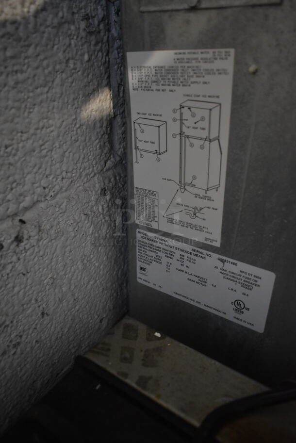 Manitowoc SY0854A Stainless Steel Commercial Ice Machine Head. 208/230 Volts, 1 Phase.  - Image 3 of 3