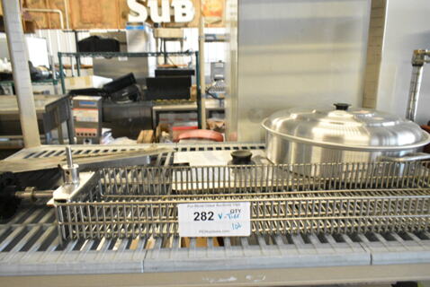TIER LOT of Various BRAND NEW SCRATCH AND DENT! Items Including Metal Rotisserie Basket Spit, Royal ROY209 Egg Poacher Pot, Fryer Lid, Metal Piece