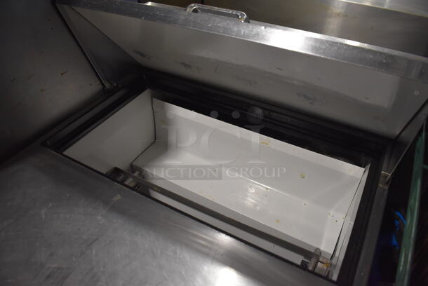 2014 True TSSU-27-08D-2 Stainless Steel Commercial Sandwich Salad Prep Table Bain Marie Mega Top w/ 2 Drawers on Commercial Casters. 115 Volts, 1 Phase. 27.5x30x43. Tested and Working! - Image 4 of 7