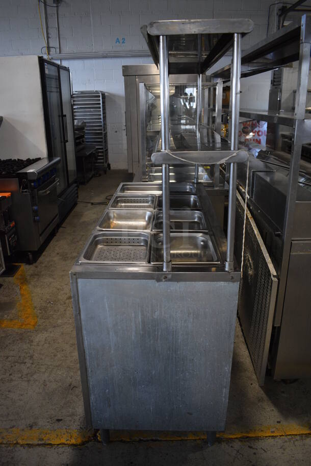 Stainless Steel Commercial 4 Well Gas Powered Steam Table w/ 2 Over Shelves and 2 Metal Under Shelves. 60x24x67 - Image 5 of 5