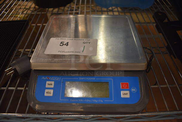 AvaWeigh Stainless Steel Commercial Countertop Food Portioning Scale. 9x10.5x2. Tested and Working!