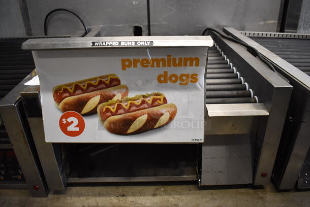 Star 45STBDE Stainless Steel Commercial Countertop Hot Dog Roller w/ Bun Drawer. 120 Volts, 1 Phase. 24x29x12.5. Tested and Working!