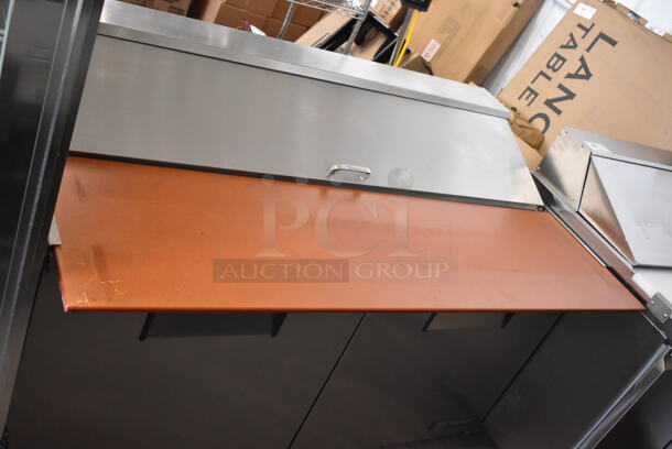 True TSSU-60-16 Stainless Steel Commercial Sandwich Salad Prep Table Bain Marie Mega Top on Commercial Casters. 115 Volts, 1 Phase. Tested and Does Not Power On - Image 3 of 8