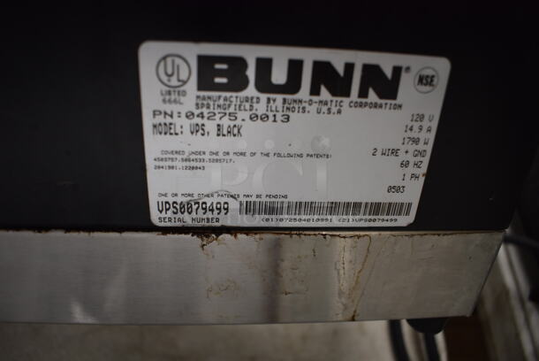Bunn VPS Stainless Steel Commercial Countertop 3 Burner Coffee Machine w/ Poly Brew Basket. 120 Volts, 1 Phase. 23x9x19 - Image 5 of 5