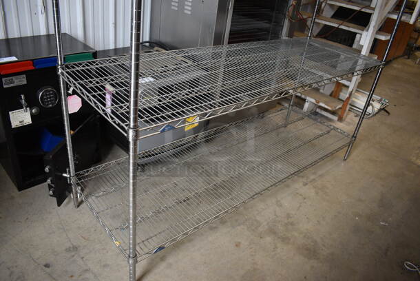 Metro Chrome Finish 4 Tier Shelving Unit. BUYER MUST DISMANTLE. PCI CANNOT DISMANTLE FOR SHIPPING. PLEASE CONSIDER FREIGHT CHARGES. 72x24x75 - Image 2 of 3