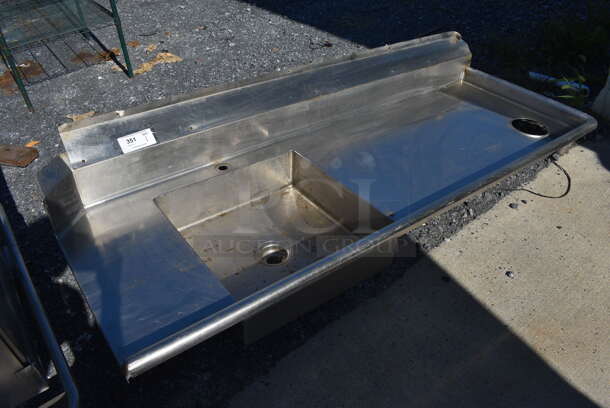 Stainless Steel Commercial Right Side Dirty Side Dishwasher Table. No Legs. 74x30x19. Bay 20x20x6