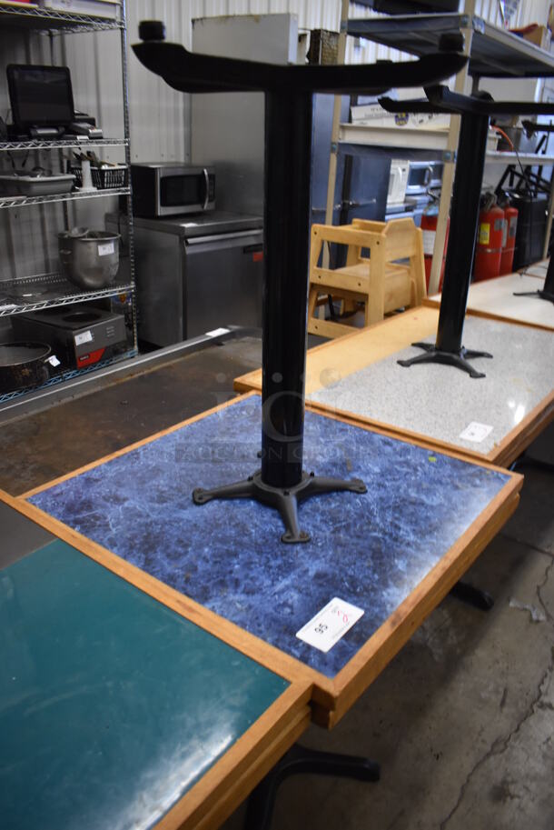 2 Dining Height Table on Black Metal Table Base. Stock Picture - Cosmetic Condition May Vary. 28x28x30. 2 Times Your Bid! - Image 4 of 4