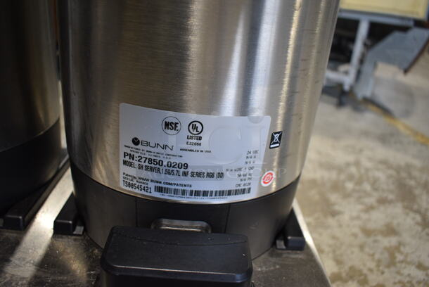 Stainless Steel Commercial Countertop Stand w/ 2 2020 Bunn Model SH SERVER Stainless Steel Coffee Satellite Servers. 20x17x23 - Image 5 of 6