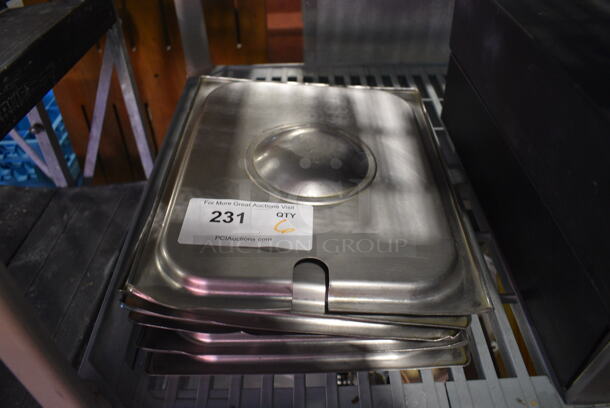 6 Stainless Steel 1/2 Size Drop In Bin Lids. 6 Times Your Bid!