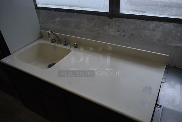 Sink Counter w/ Bay, Faucet, Handles, 2 Doors, 1 Drawer and Wood Pattern Front. - Image 3 of 7