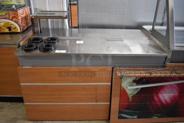 Duke Stainless Steel Commercial Subway Sandwich Make Line Prep Line w/ Front Panels, Lowering Sneeze Guard and In Counter Cup Dispensers. 206x34.5x78 - Image 3 of 10
