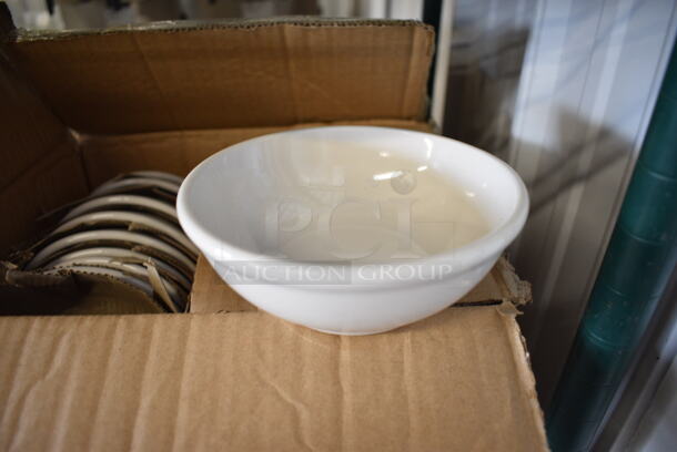 Box of 36 BRAND NEW White Ceramic Bowls. 5.5x5.5x3
