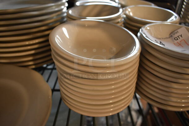 47 White Ceramic Bowls. 5x5x1.5. 47 Times Your Bid!