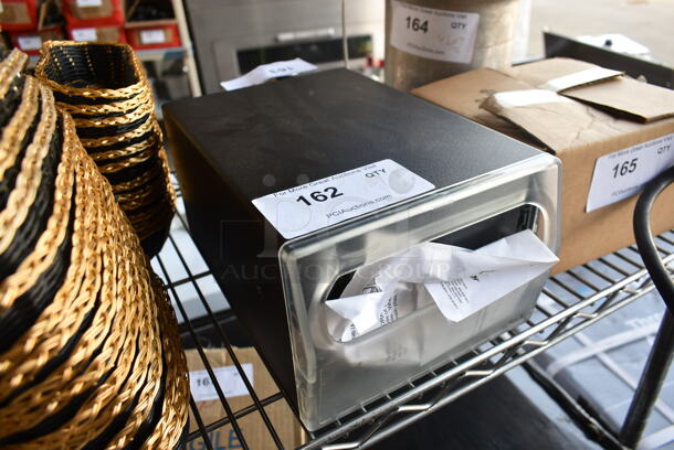 BRAND NEW! Black Metal Napkin Dispenser w/ Clear Poly Face. - Image 2 of 6