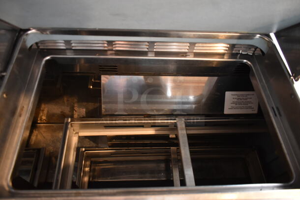 Delfield Stainless Steel Commercial Sandwich Salad Prep Table Bain Marie Mega Top w/ 4 Drawers and Over Shelf. 115 Volts, 1 Phase. Tested and Working! - Image 4 of 9