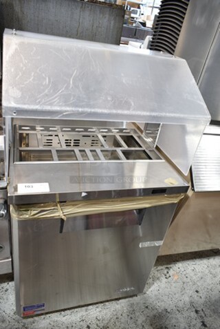 Turbo Air MST-28-N-711S Stainless Steel Commercial Prep Table w/ Poly Sneeze Guard. 115 Volts, 1 Phase. Tested and Working!