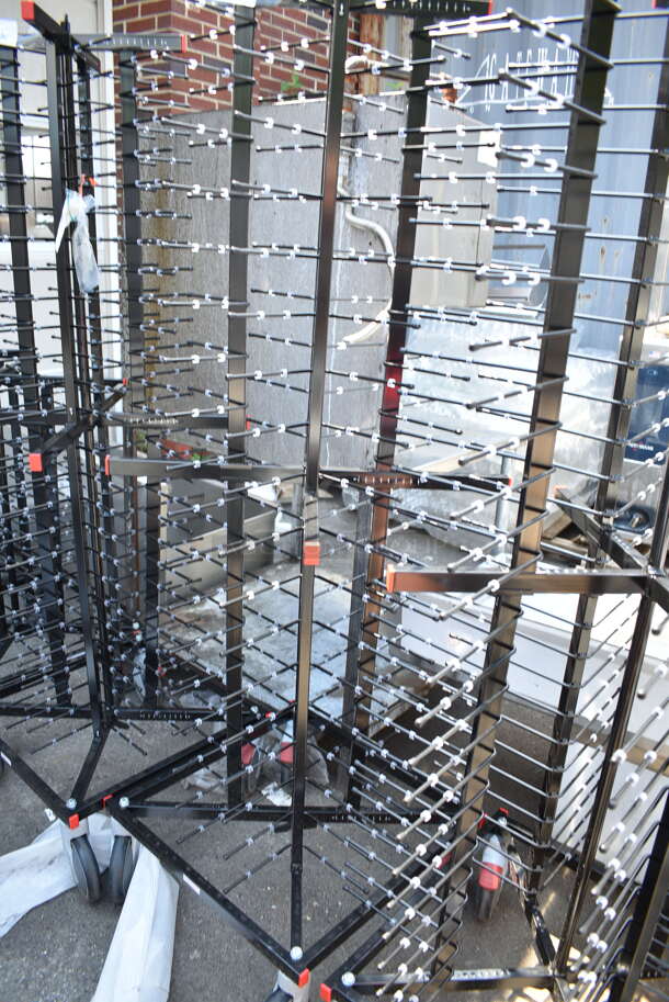 3 BRAND NEW SCRATCH AND DENT! Jack Stack 40AJS104 Black Metal Drying Racks on Commercial Casters. 3 Times  Your Bid! - Image 6 of 9