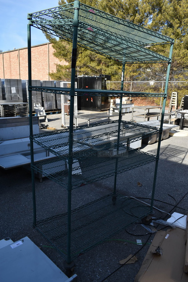 Metro Green Finish 6 Tier Wire Shelving Unit on Commercial Casters. BUYER MUST DISMANTLE. PCI CANNOT DISMANTLE FOR SHIPPING. PLEASE CONSIDER FREIGHT CHARGES. - Image 2 of 3