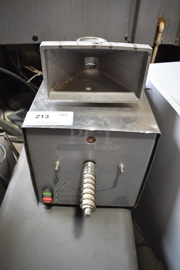 Olde Tyme PN2 Stainless Steel Commercial Countertop Nut Grinder Base w/ Hopper Mount. 115 Volts, 1 Phase. Tested and Cannot Test Due To Cut Power Cord - Image 1 of 4