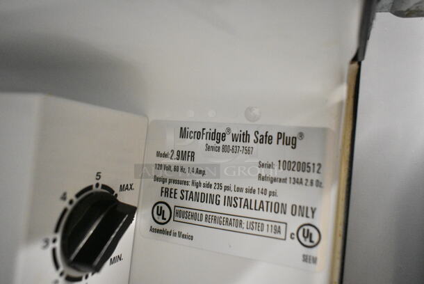 2.9MFR Metal Mini Cooler w/ Freezer. 115 Volts, 1 Phase. Tested and Working! - Image 6 of 6