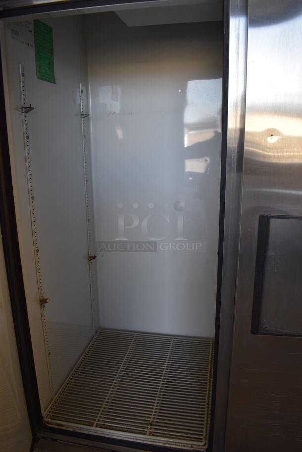 True Model T-49 Stainless Steel Commercial 2 Door Reach In Cooler on Commercial Casters. 115 Volts, 1 Phase. 54x30x83. Tested and Powers On But Temps at 48 Degrees - Image 6 of 7