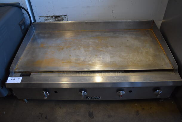 Adcraft Stainless Steel Commercial Countertop Natural Gas Powered Flat Top Griddle. 48x30x16