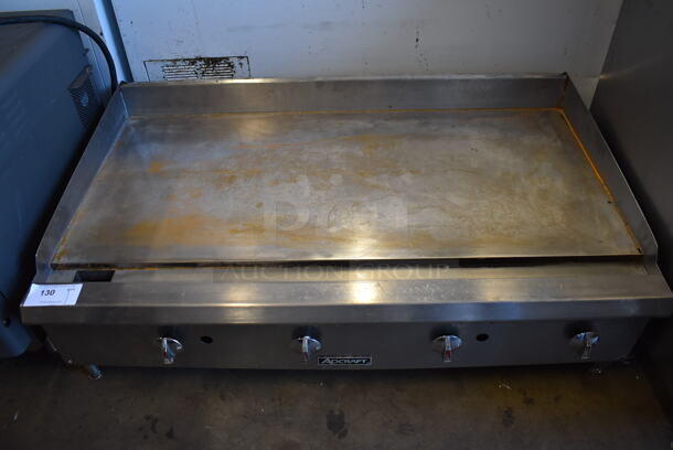 Adcraft Stainless Steel Commercial Countertop Natural Gas Powered Flat Top Griddle. 48x30x16 - Image 1 of 5
