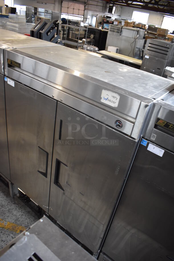 2013 True T-49F ENERGY STAR Stainless Steel Commercial 2 Door Reach In Freezer w/ Poly Coated Racks. 115 Volts, 1 Phase. Tested and Working! - Image 2 of 6