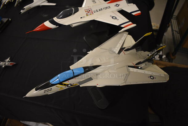 3 US Airforce Fighter Jet Collectible Airplanes on Display Stands. 3 Times Your Bid - Image 9 of 9