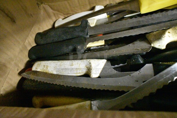 40 SHARPENED Stainless Steel Knives Including Serrated Bread Knives. 40 Times Your Bid!  - Image 5 of 6