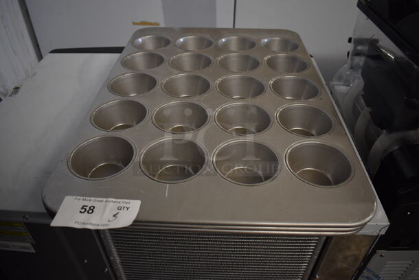 3 Metal 20 Cup Muffin Baking Pans. 18x26x2. 3 Times Your Bid! - Image 2 of 3