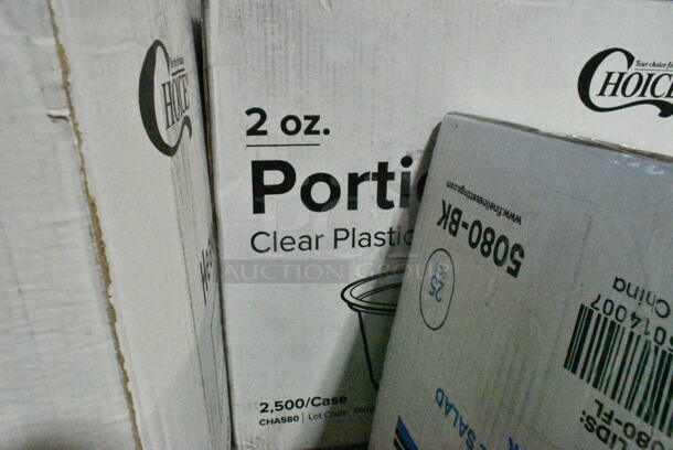 PALLET LOT of 23 BRAND NEW Boxes Including 130WWHFORKH Choice White Heavy Weight Wrapped Plastic Fork - 1000/Case, Fineline 5080-BK Super Bowl 80 oz. Black PET Plastic Bowl - 25/Case, DBP09HAM2015 Dixie Hampton Inn Dixie Basic 8-1/2" Plate Case Of 500, 760SOUP8WPA Choice 8 oz. White Double Poly-Coated Paper Food Cup with Vented Paper Lid - 250/Case, 4 Box 5001RT800B Lavex 8" White Hardwound Paper Towel, 800 Feet / Roll - 6/Case, 2 Box 395TO961 EcoChoice 9" x 6" x 3" Compostable Sugarcane / Bagasse 1 Compartment Take-Out Container - 200/Case, 395TO991 EcoChoice 9" x 9" x 3" Compostable Sugarcane / Bagasse 1 Compartment Take-Out Box - 200/Case, 2 Box 128HD12COMBO Choice Heavy Duty 12 oz. Microwavable Translucent Plastic Deli Container and Lid Combo Pack - 240/Case, 50010W Choice 10 oz. White Poly Paper Hot Cup - 1000/Case. 23 Times Your Bid!  - Image 5 of 12