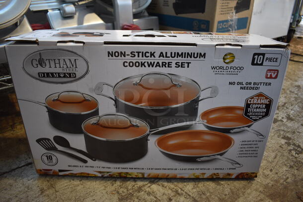 BRAND NEW IN BOX! Gotham Steel Diamond Non Stick Aluminum Cookware Set