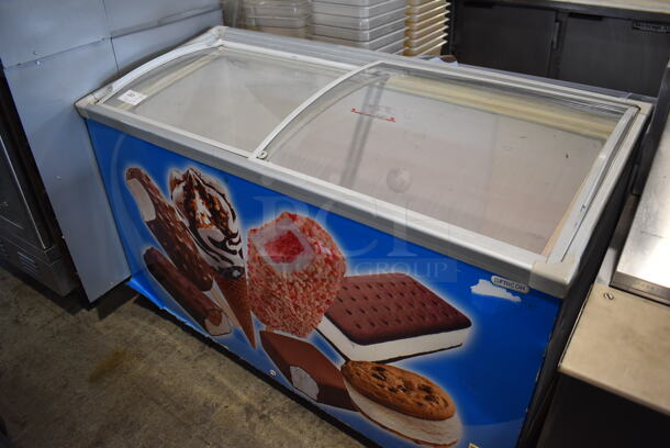 Fricon THG 8 SGI Metal Commercial Novelty Ice Cream Freezer Merchandiser on Commercial Casters. 115 Volts, 1 Phase. 60x25x38.5. Tested and Working! - Image 2 of 8