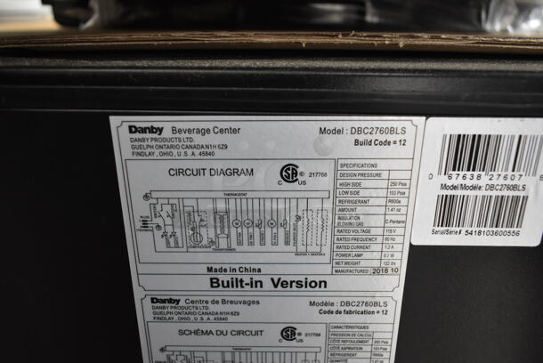 BRAND NEW SCRATCH AND DENT! Danby DBC2760BLS Stainless Steel Dual Zone 27 Bottle Built-In French Door Beverage Wine Cooler Merchandiser. 115 Volts, 1 Phase. Tested and Working! - Image 7 of 8