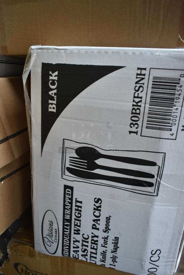 PALLET LOT of 30 BRAND NEW Boxes Including 50012C 12 oz. Coffee Print Poly Paper Hot Cup, 347SP10WH Visions Florence 10" Square White Plastic Plate - 120/Case, 394365XL Noble X Large Gloves, 50020W Choice 20 oz. White Poly Paper Hot Cup - 600/Case, 500CC12 Choice Clear PET Customizable Plastic Cold Cup - 12 oz. - 1000/Case, 500TW5 Choice 5 oz. Translucent Thin Wall Plastic Cold Cup - 2500/Case, 130BKFSNH Visions Heavy Weight Black Wrapped Plastic Cutlery Pack with Napkin - 500/Case, 130ROLLKFSSC Visions 18" x 15 1/2" Pre-Rolled Linen-Feel White Napkin and Classic Heavy Weight Silver Plastic Cutlery Set - 100/Case, 394385XL X Large Powder-Free Disposable Latex Gloves, 395L1020BGS Choice Hot Cup Lids, 130SERVSP8BK Choice 8 1/2" Black Disposable Plastic Serving Spoon - 72/Case, 130BFORK Choice Medium Weight Black Plastic Fork - 1000/Case, 612605070HD Full Size Heavy-Duty Foil Steam Table Pan Deep 3 3/8" Depth, 395TO661 Heavy duty foil steam table pans, Choice Portion Cup Lids, 1002218-EO Shopping Bags, 795PTOKFT8 Choice Kraft Microwavable Folded Paper #8 Take-Out Container 6" x 4 5/8" x 2 1/2" - 300/Case, 130ROLLKFSCL Compostable Sugarcane / Bagasse Take-Out Container, 500LFLATPLA Plastic Lid With Straw Slot, 433BR1852SACK Paper Barrel Sack, 500CC32 Choice HD 32 oz. Tall Heavy Weight Clear PET Plastic Cold Cup - 300/Case, 4339BULK Choice 9" White Uncoated Paper Plate - 1000/Case, 999SP10CL Visions 10" Square Plates. 30 Times Your Bid! - Image 7 of 12