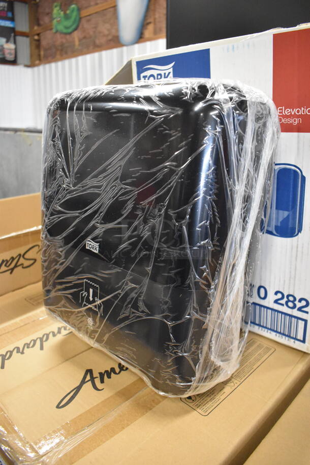 2 BRAND NEW IN BOX! Tork Black Poly Wall Mount Paper Towel Dispensers. 13x8x18. 2 Times Your Bid! - Image 2 of 4