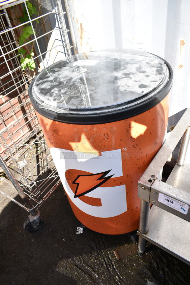 Poly Portable Bottled Beverage Ice Cooler Merchandiser on Casters.  - Image 1 of 3