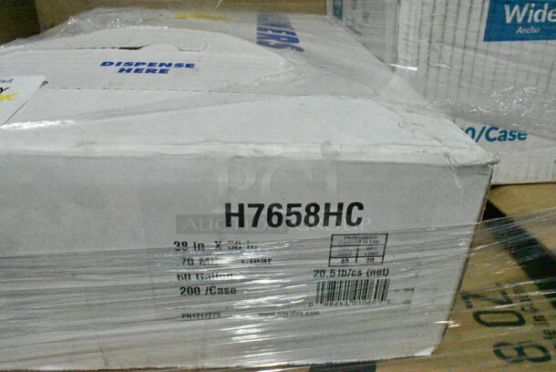 PALLET LOT of 20 BRAND NEW Boxes Including H7658HC, 2 Box 760SOUP8WPA Choice 8 oz. White Double Poly-Coated Paper Food Cup with Vented Paper Lid - 250/Case, 966UPWIDEB-500 OneUp by Choice White 1-Ply Wide Interfold 6 1/2" x 8 1/2" Dispenser Napkin - 6000/Case, Dart Conex Complements 400PC 4 oz. Clear Plastic Souffle / Portion Cup - 2500/Case, 356B763FDIF Delco Heavy Dominion by 1880 Hospitality B763FDIF 7 1/8" 18/0 Stainless Steel Heavy Weight Dinner Fork - 36/Case, 2 Box 612FS7800 Choice Full Size Foil Steam Table Pan Medium 2 3/16" Depth - 50/Case, 2 Box 795PTOKFT3 Choice Kraft Microwavable Folded Paper #3 Take-Out Container 7 3/4" x 5 1/2" x 2 1/2" - 200/Case, 612509PCO Choice 9" Round Standard Weight Foil Take-Out Pan with Dome Lid - 200/Case, 612FS7800 Choice Full Size Foil Steam Table Pan Medium 2 3/16" Depth - 50/Case, 4 Box 130WSPOON Choice Medium Weight White Plastic Teaspoon - 1000/Case, 0700602 Dispenser, 394325L Noble NexGen Powder-Free Disposable Blue Hybrid 3 Mil Thick Gloves - Large - 1000/Case, 3 Box 500MFTN Lavex Natural Brown Kraft M-Fold (Multifold) Towel - 4000/Case. 20 Times Your Bid!  - Image 2 of 12
