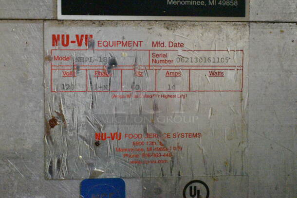 Nu Vu NHPL-18 Metal Commercial Enclosed Pan Transport Rack on Commercial Casters. (basement)  - Image 4 of 4