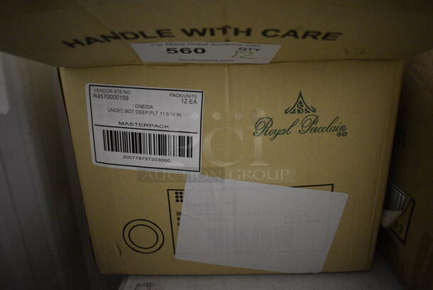 12 BRAND NEW IN BOX! Royal Porcelain Round White Plates. 11x11x1.5. 12 Times Your Bid! - Image 3 of 3