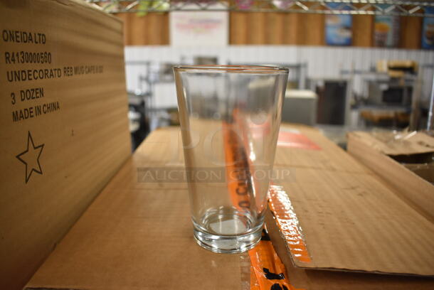12 BRAND NEW IN BOX! Beverage Glasses. 3.5x3.5x6. 12 Times Your Bid!