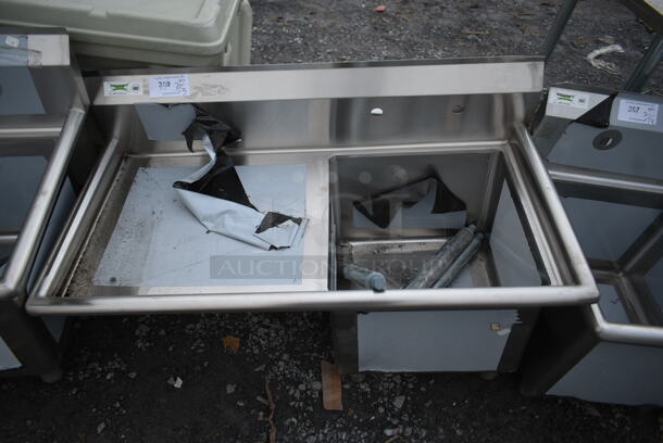 BRAND NEW SCRATCH AND DENT! Regency 600S1181824 LFT Stainless Steel Commercial Single Bay Sink w/ Left Side Drain Board. Bay 18x18. Drain Board 22x20 - Image 2 of 6