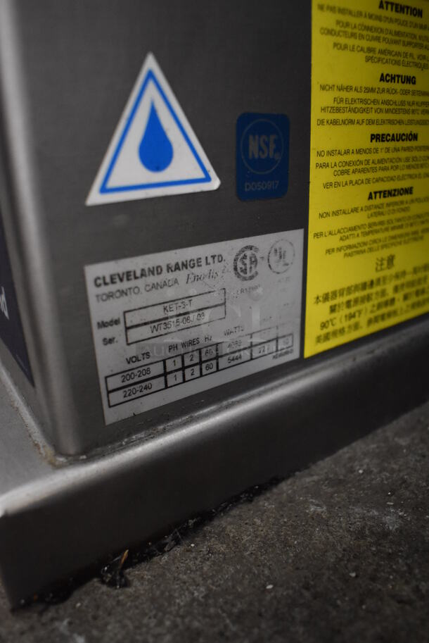 Cleveland KET-3-1 Stainless Steel Commercial Countertop 3 Gallon Tilting Steam Kettle. 200-208/240 Volts, 1 Phase. - Image 5 of 6