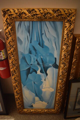 Framed Picture of Yellow Calla Green Leaves by Georgia O'Keeffe.