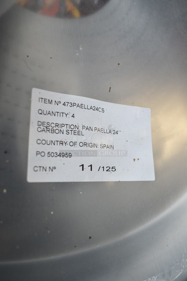 8 BRAND NEW SCRATCH AND DENT! Vigor 473PAELLA24CS 24" Polished Carbon Steel Paella Pan. 8 Times Your Bid! - Image 4 of 4