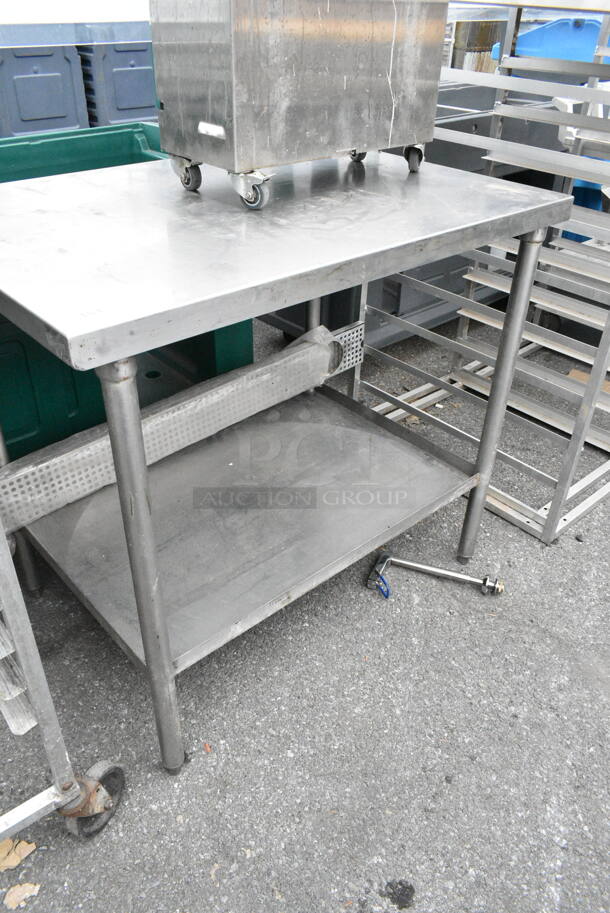 Stainless Steel Table w/ Metal Under Shelf.  - Image 1 of 3