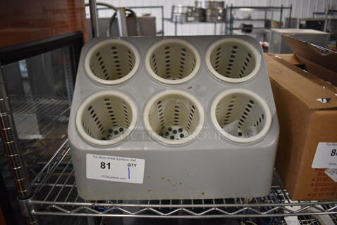 Gray Poly Countertop Silverware Holder. 15x9x11