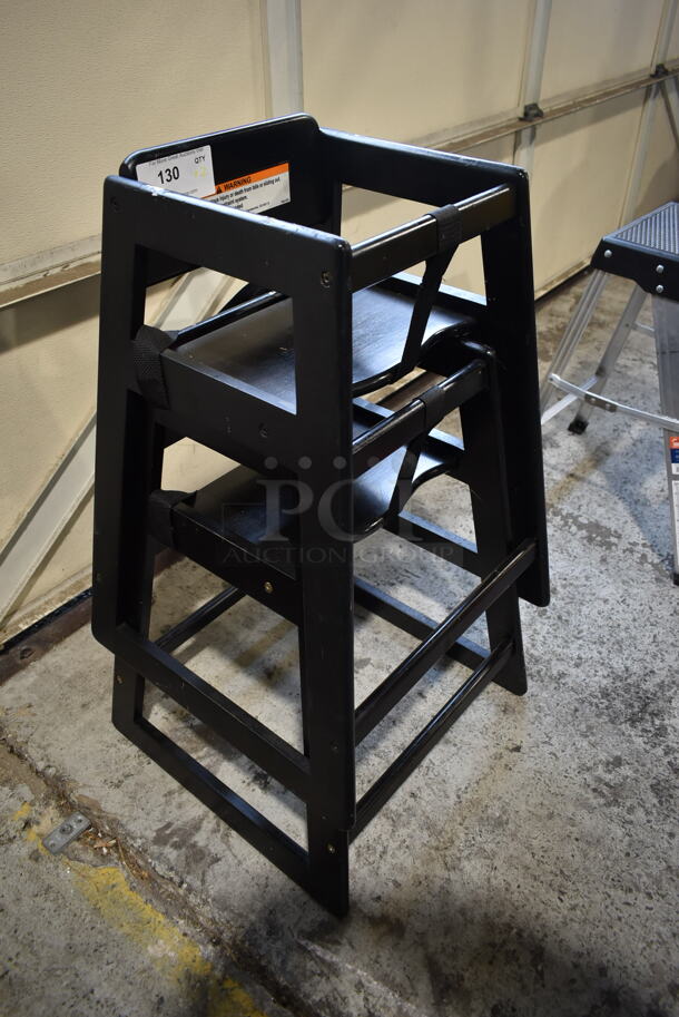 2 Black Wood Pattern High Chairs. 2 Times Your Bid! - Image 2 of 4